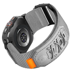 Premium Nylon Woven Strap with Metal Buckle and Velcro Loop Closure - 47MM (Grey)