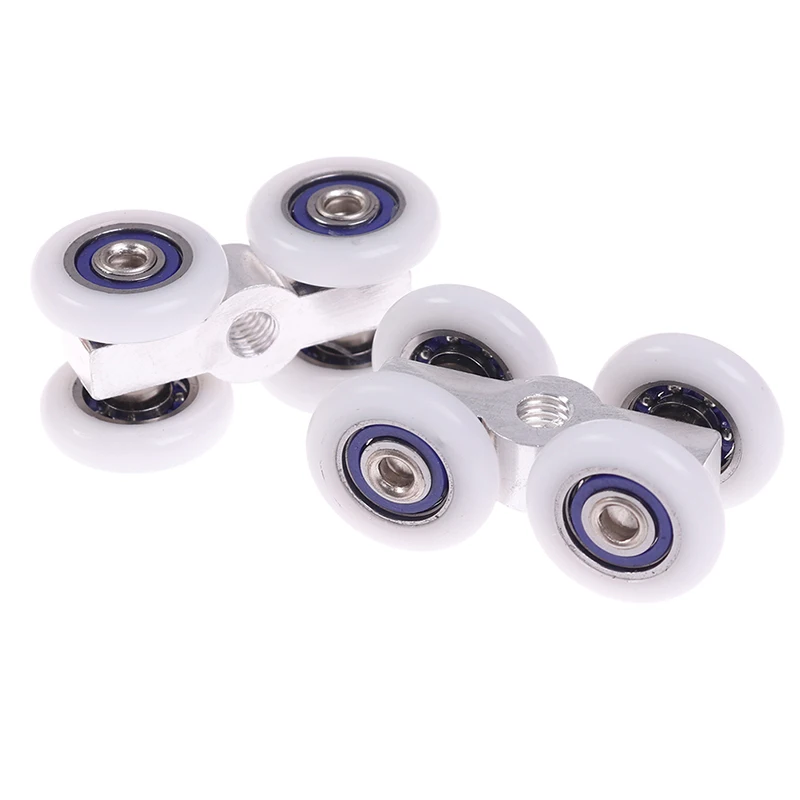 2Pcs Shower Room Copper Four-wheel Hanging Pulley Roller For Bathroom Glass Slide Door Waterproof Bearing Crane Toilet Door