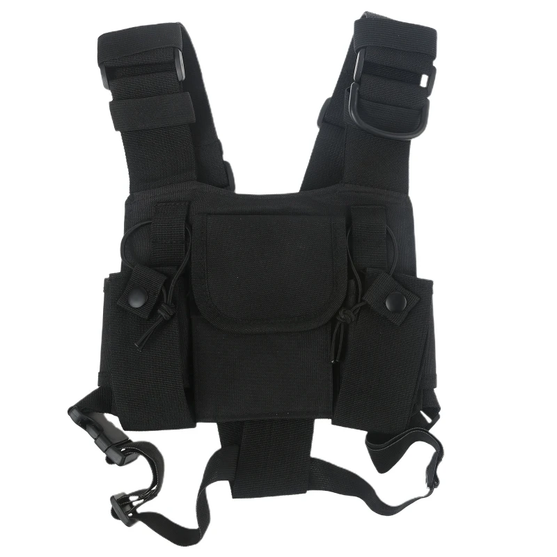 Radio Chest Harness Chest Front Pack Pouch Holster Vest Rig for Two Way ...