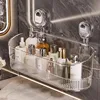 Bathroom Large Suction Cup Rack Shower Gel Hanging Basket in The Bathroom Wall-mounted Storage Rack Cosmetics Storage Box 2