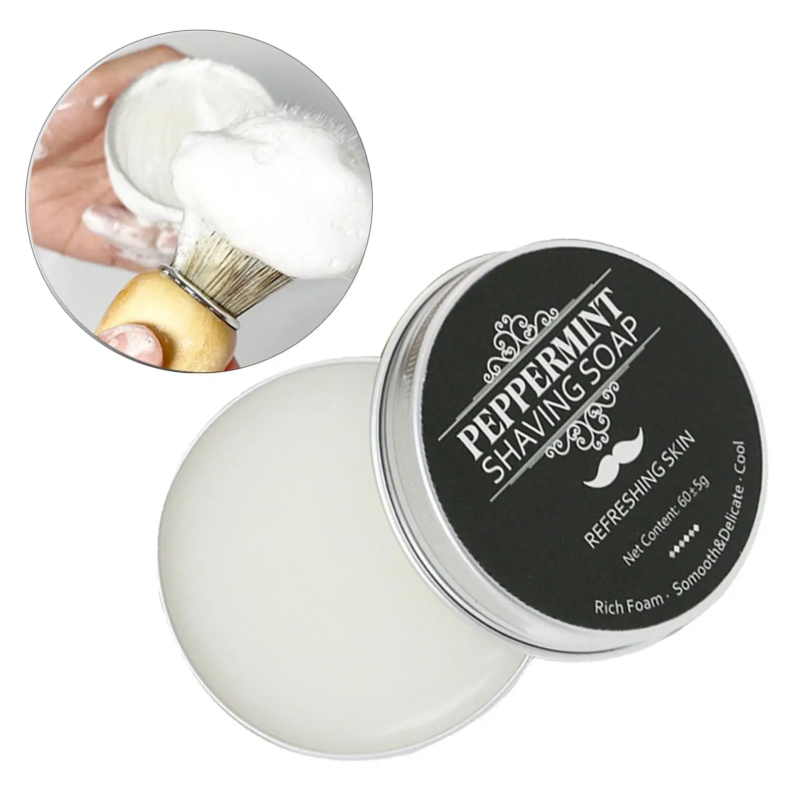 

60g Scented Men's Shaving Soap Foam Rich Gentle Not Stimulating Soap