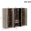 82.6" Wooden Armoire Wardrobe Cabinet with 6 Doors, 2 Drawers, 4 Storage Shelves & 4 Hanging Rods, Armoire Wardrobes Closet 5