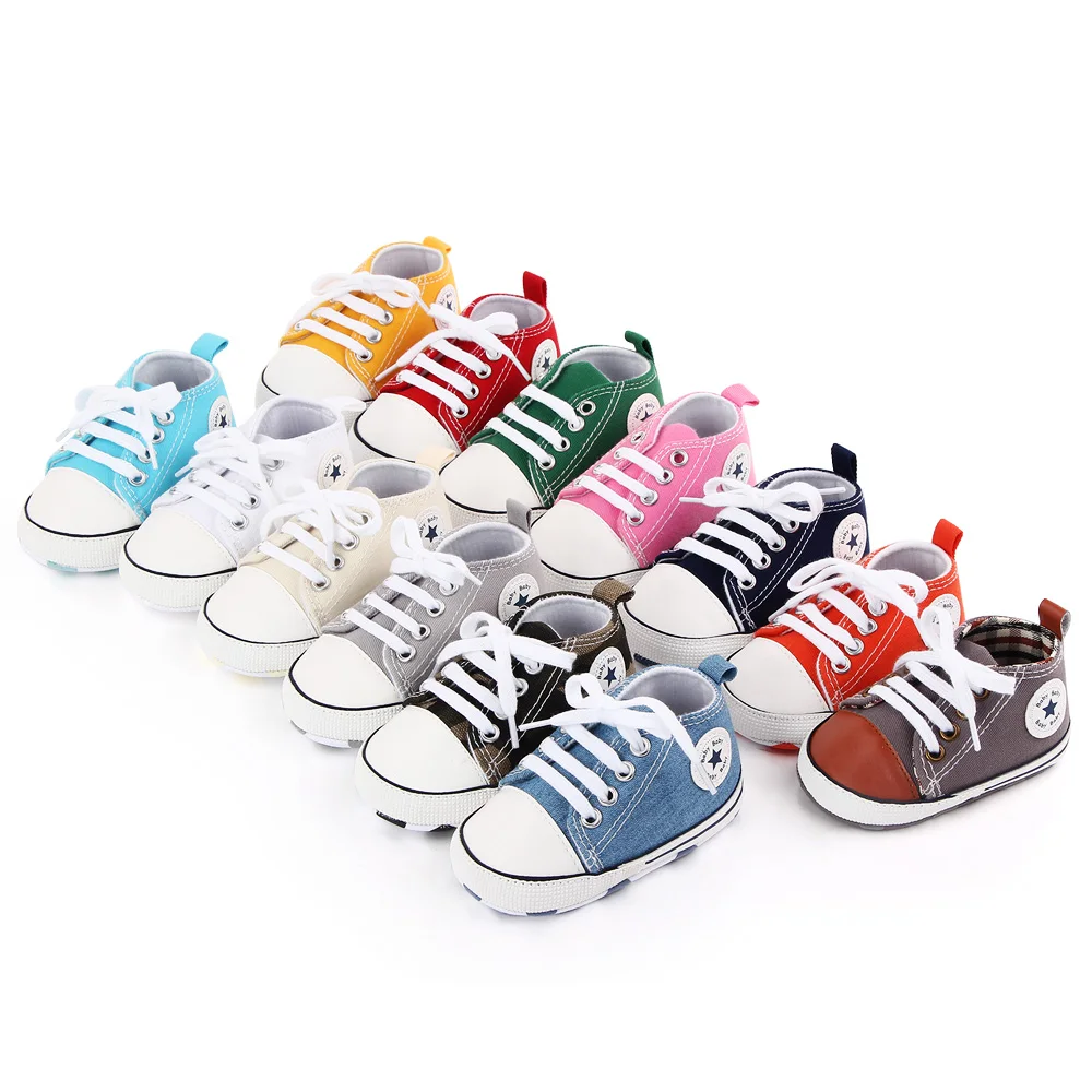 New Baby Shoes Boys Girls Classic Canvas Casual Sneakers Newborn First Walker Toddler Soft Sole Non-Slip Walking Shoes D2486 Baby & Maternity