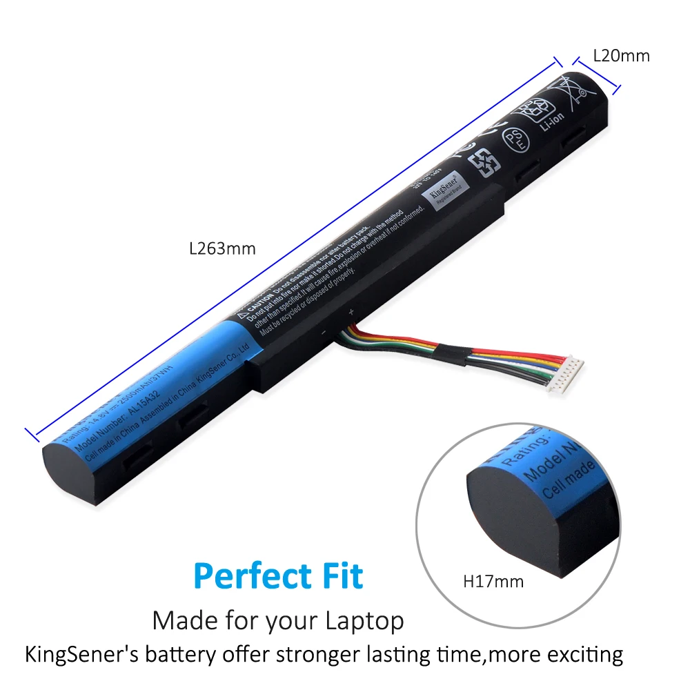 KingSener-Bateria do portátil para Acer Aspire, AL15A32,