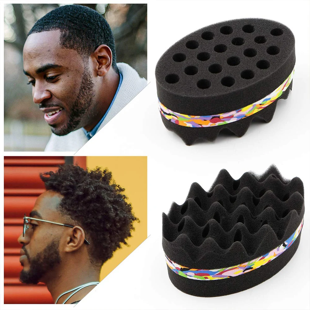 Big Holes Sponge for Hair, Twist Sponge, Magic Sponge Brush, Afro Hair Sponge for Curls with  Free Hair Pick Comb (2 PACK) 3
