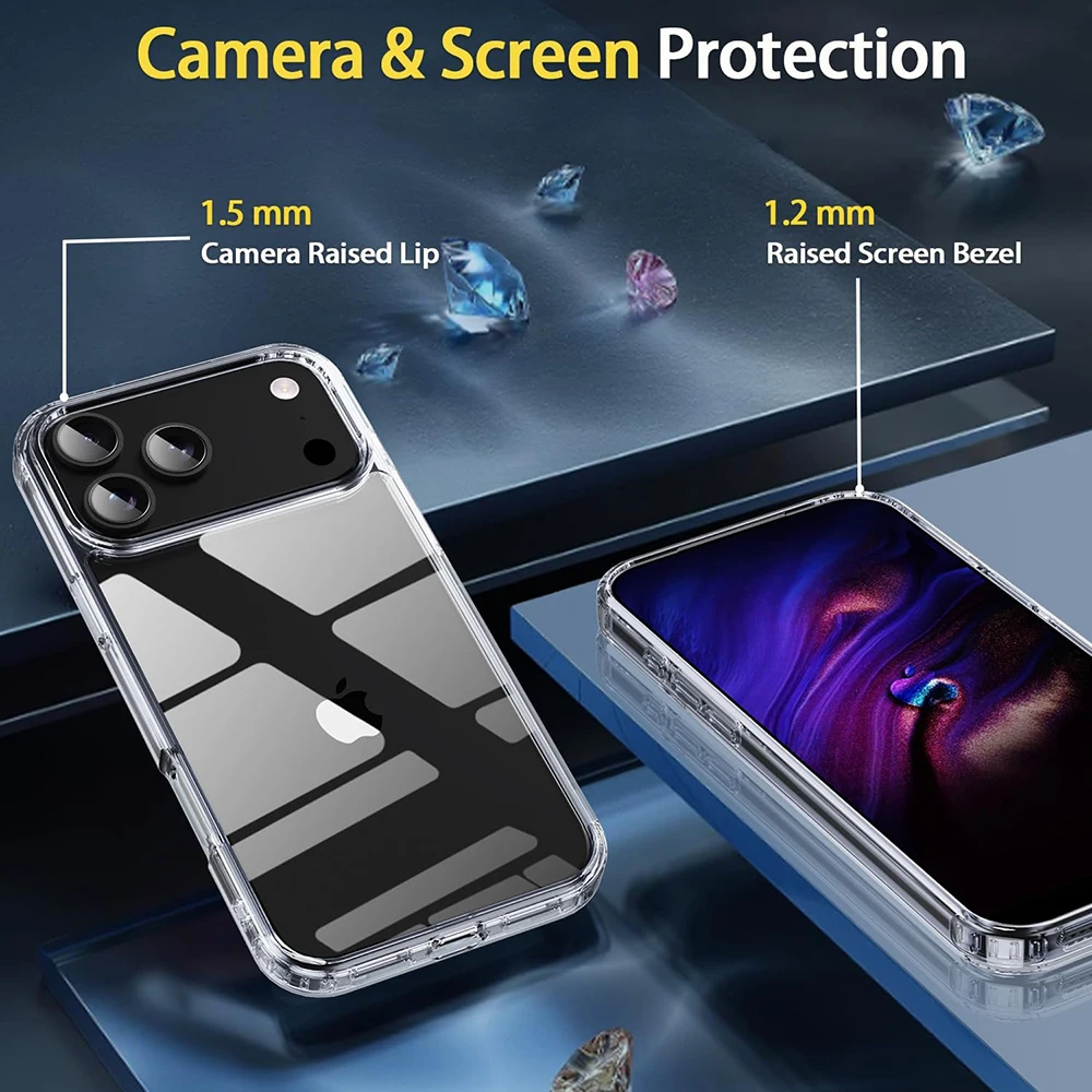 Durable Shockproof Hybrid Case with Clear Acrylic Design