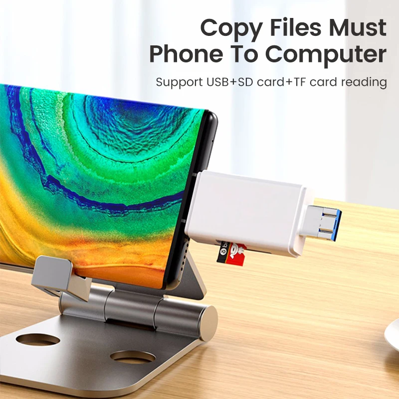 다기능 6 in 1 OTG SD 카드 리더 어댑터 USB 2.0 Type-C/TF 메모리 카드 스마트 카드 리더 (노트북 컴퓨터 액세서리용)