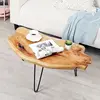 Live Edge Cedar Wood Coffee Table Metal Hairpin Legs for Living Room 3