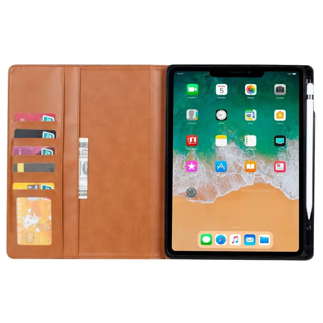 Genuine Leather Case For iPad Pro 11 2022 Business Cover For iPad pro11 2022 Generation Vintage Leather Case +pen