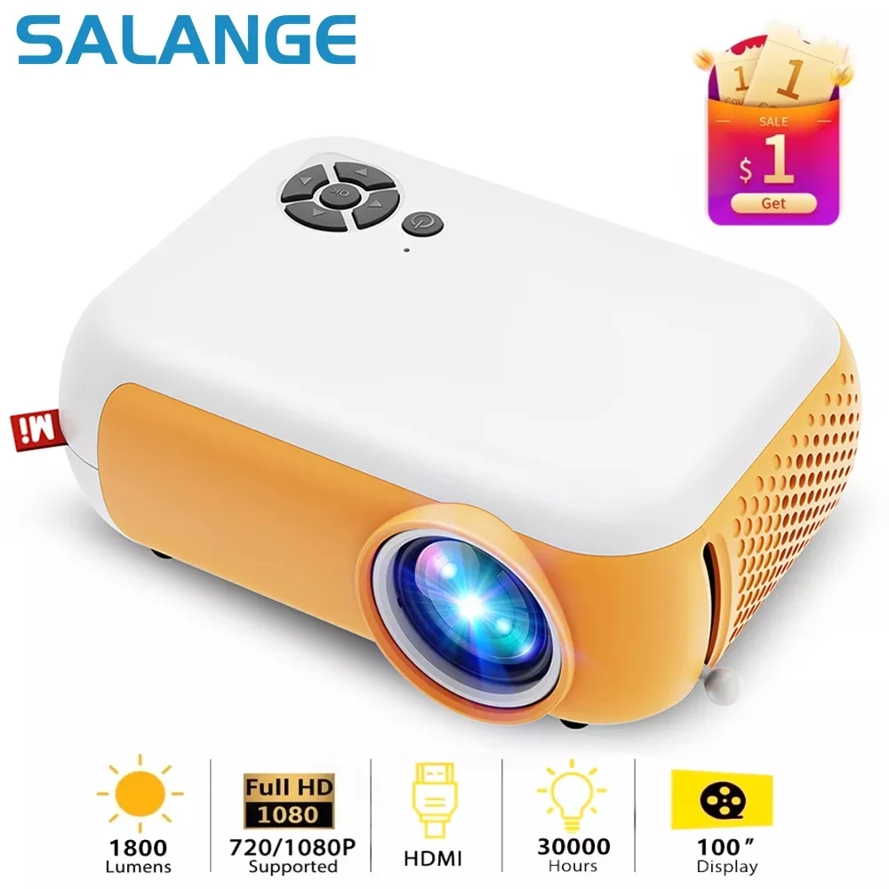 Salange-miniproyector Led A10, 1080P, compatible con películas, espejo con  cable para iPhone, cine en casa, compatible con HDMI - AliExpress