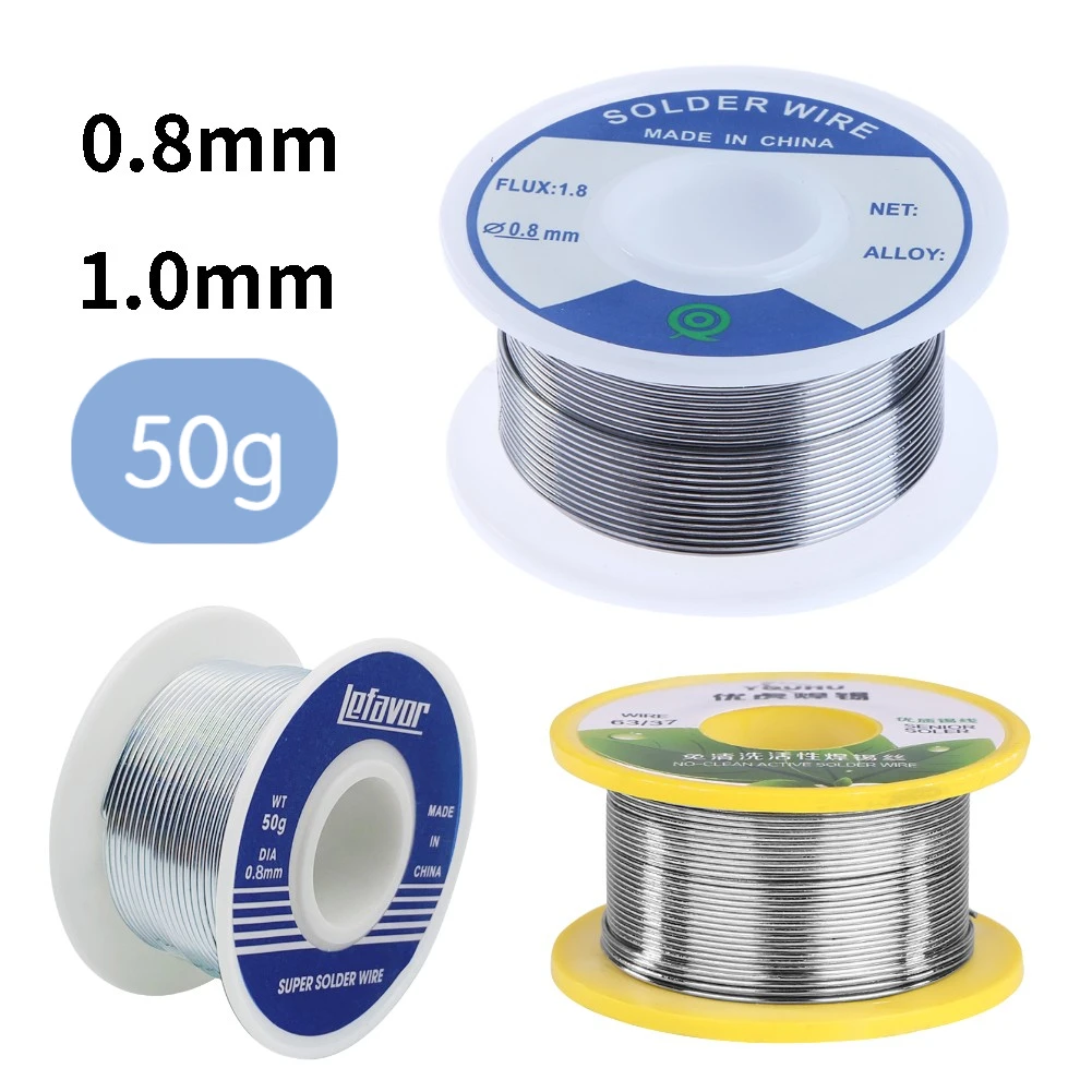 Lead-Free Solder Wire 0.8mm Speaker DIY Material Tin Soldering Wire Roll for Welding 0.5mm 1.0mm 50g Rolled Rosin Core Tin Wire welding shield