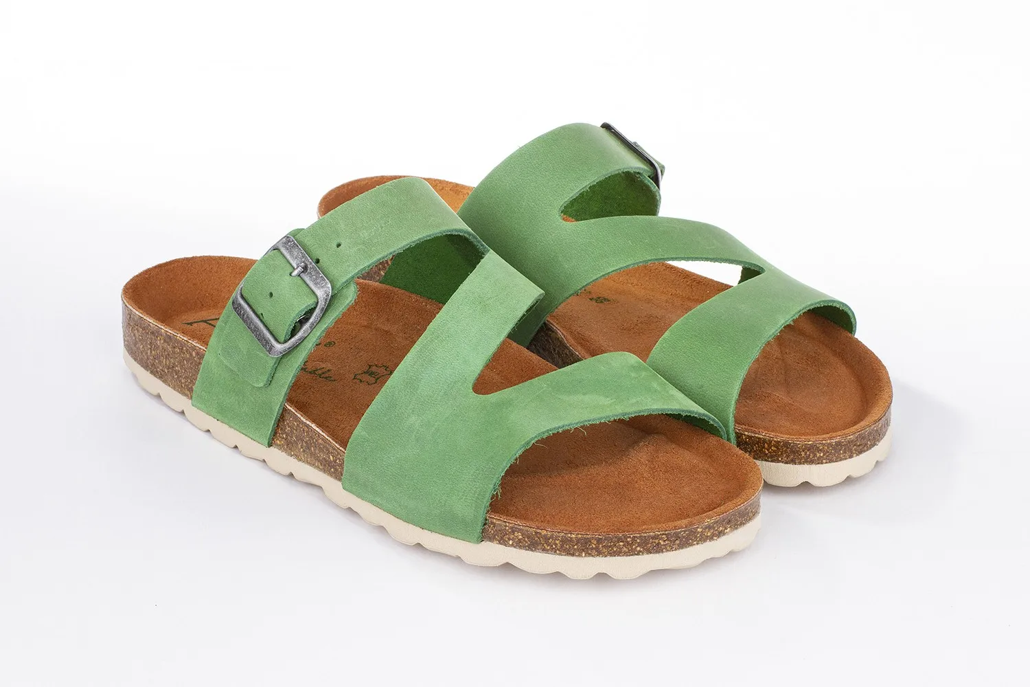 Women's sandals brand authentic 8287 green blue yellow red and brown Cork sandal bio floor summer season Natural leather footwear made in Spain