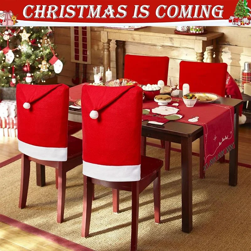 

Christmas Chair Covers Christmas Hats Christmas Dining Room Chair Back Covers Dining Room Chairs Holiday Party Navidad Noel