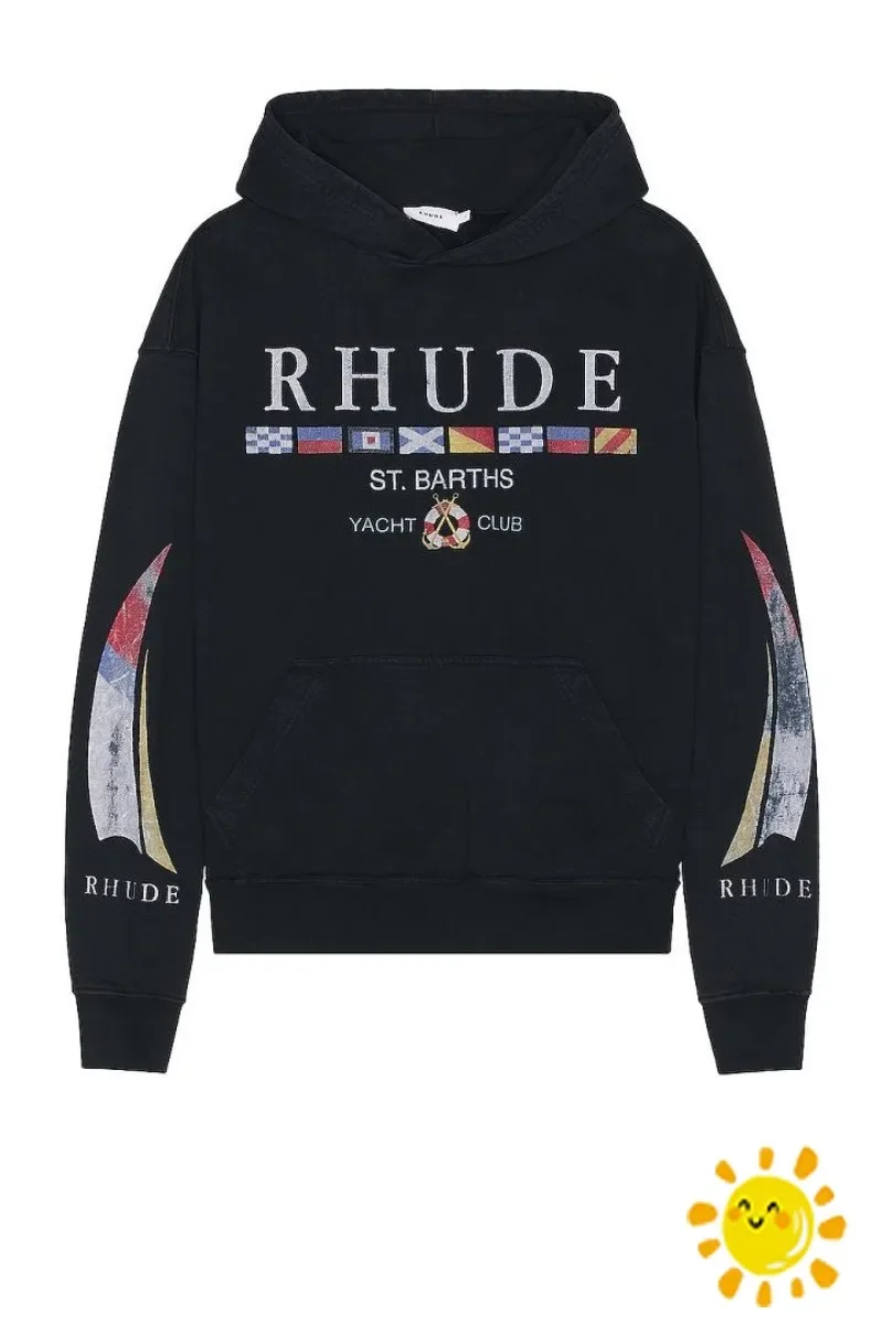 

New Fasion Top Quality Washed Vintage Rhude Hoodie for Men Women Casual Pullover