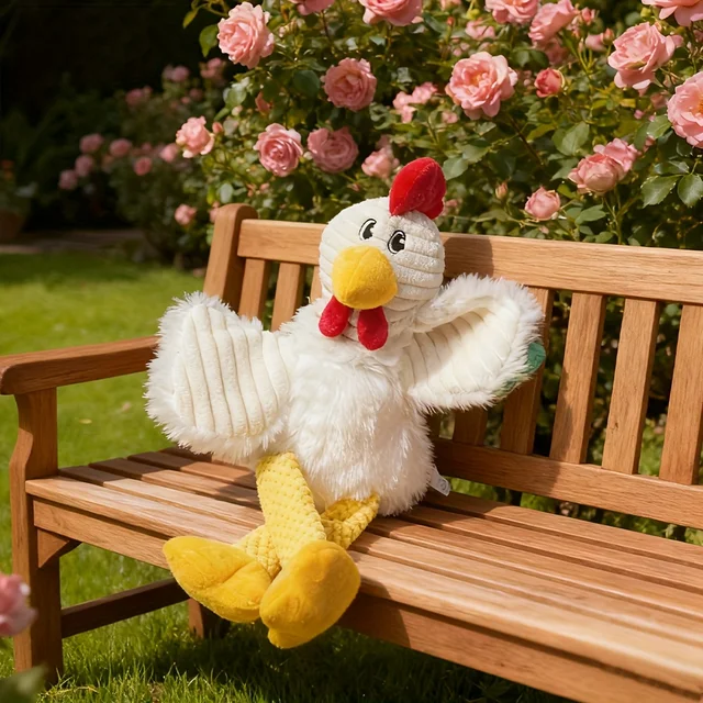 Small Plush Raw Chicken Large Dog Toys Rooster Squeak Durable Toy Dogs Cook Chew Indestructible Dog Sound Toy Puppy Pet Supplies