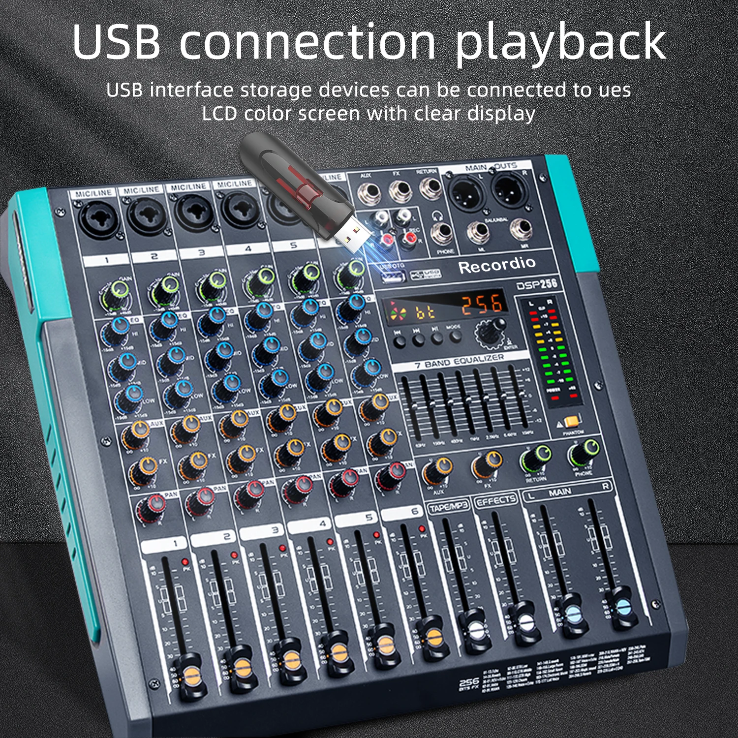 GAX-PA6 2024 Enping Newest Professional Mixer Audio 6 Mono