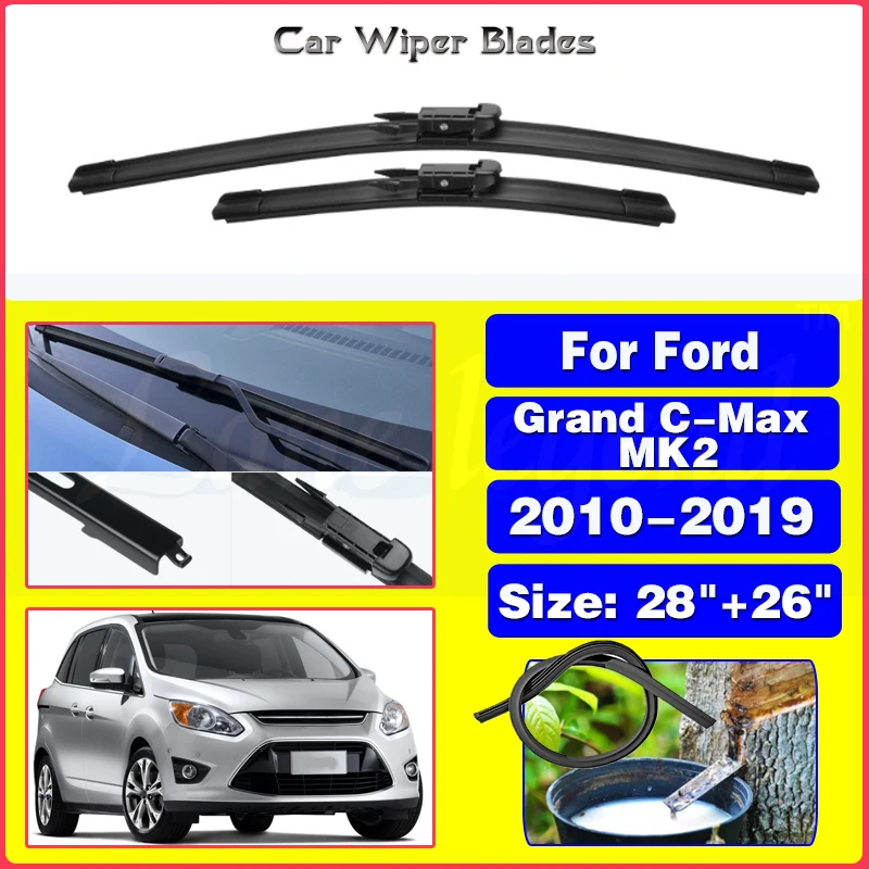 

Front Wiper Blades For Ford C Max Grand C-Max 2010-2019 Windshield Windscreen Window 28"+26" 2013 2014 2015 2016 2017 2018 2019