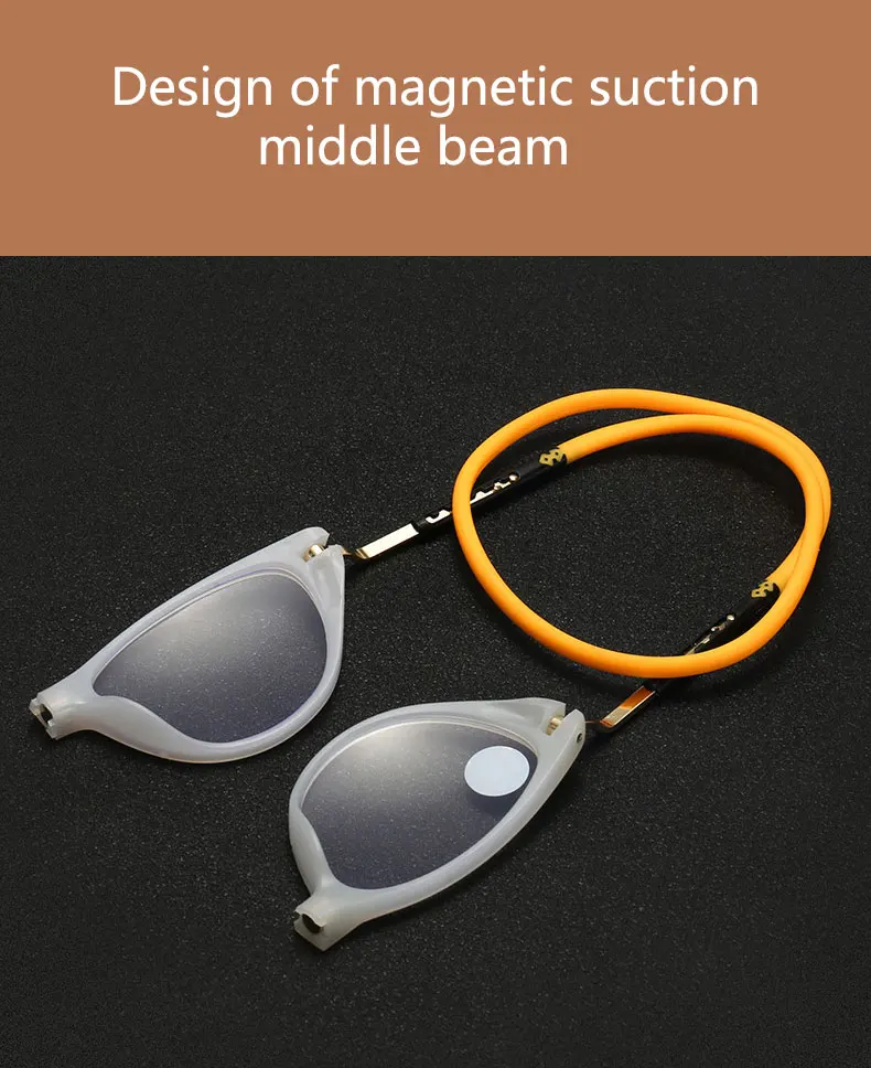 BOYSEEN Cat Eye Presbyopie Lesebrille Frauen Männer Anti blaues licht Presbyopie Skalierbare tragbare Magnetische hals suspendierung – Detail 3
