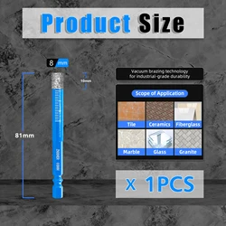 Diamond Hex Shank Drill Bit for Ceramic, Granite, Marble, and Tile (5 - 16mm) (8mm)