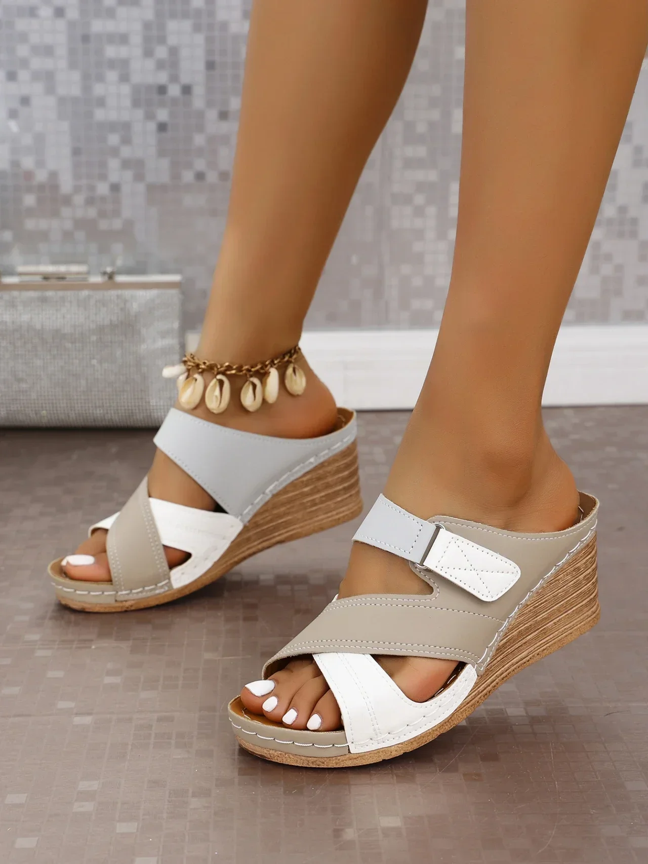 Frauen Casual Keil Plattform Schuhe 2025, Sommer Mode Farbe Passenden Hausschuhe Weibliche Outdoor Strand Sandalen Zapatos De Mujer – Detail 16