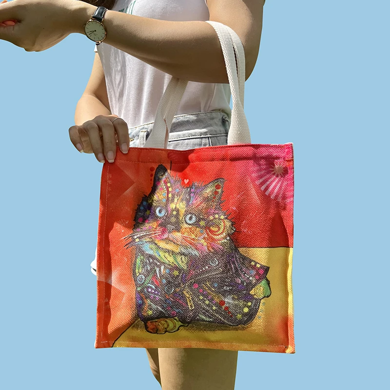 Personalizado pessoal bolsa de tecido qualidade tote diy logotipo textos fotos impressão superior lidar com sacos com moeda bolsa presente