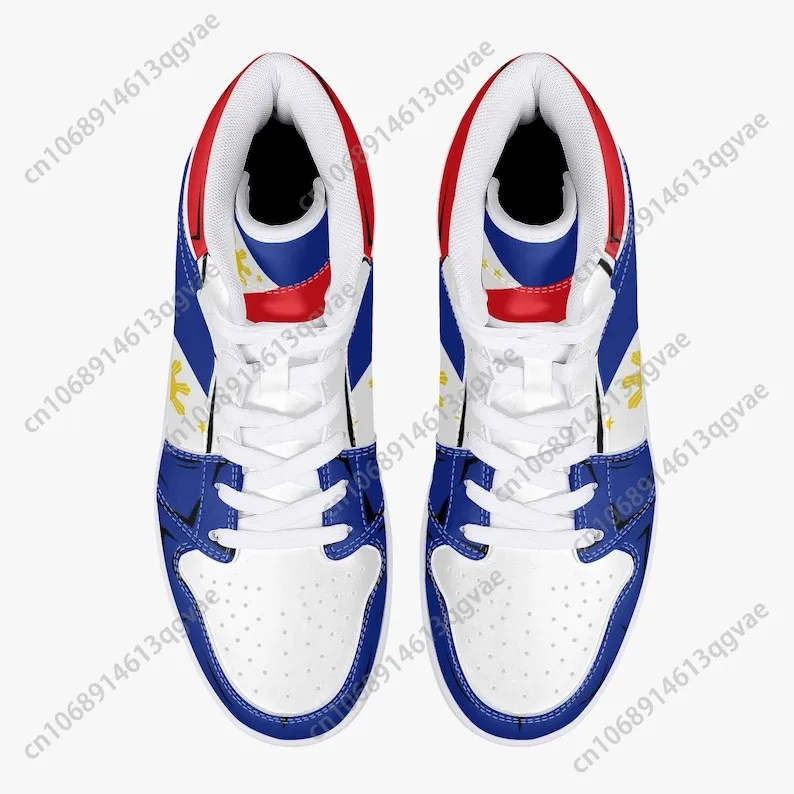 Philippines Flag Premium High Tops Basketball Sneakers Print Design Woman Man Holiday Party Matching Customized DIY Dropshipping 4