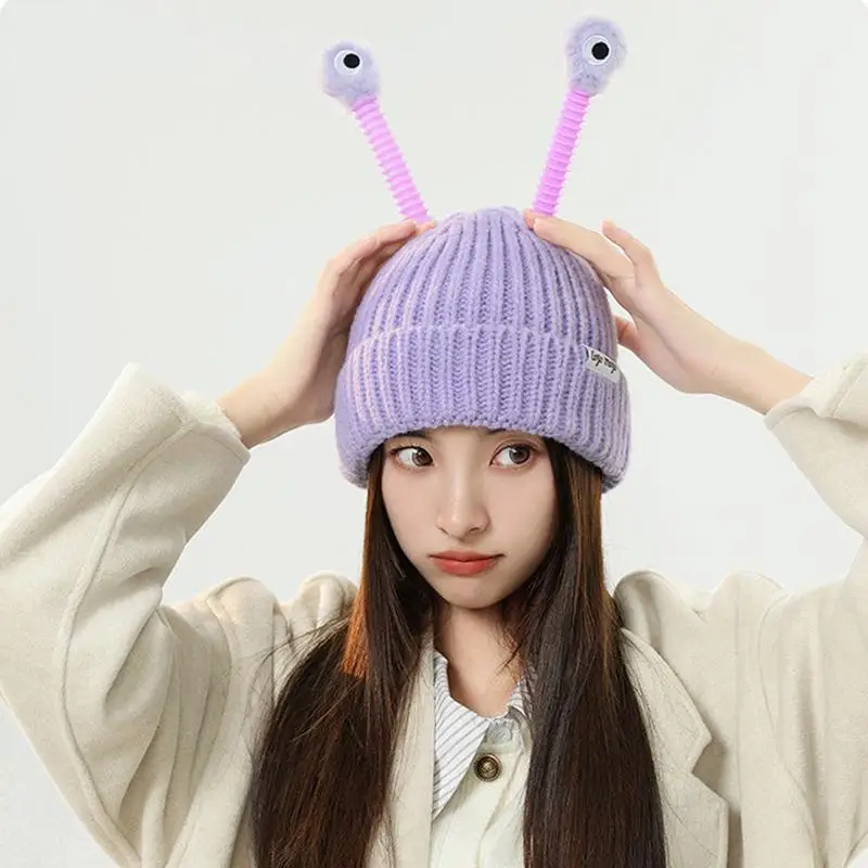 Novelty Beanie Hats Kids Beanie Hat Lighting Funny Knit Hat With Tentacles Funny Knit Comfortable Soft Winter Headwear For