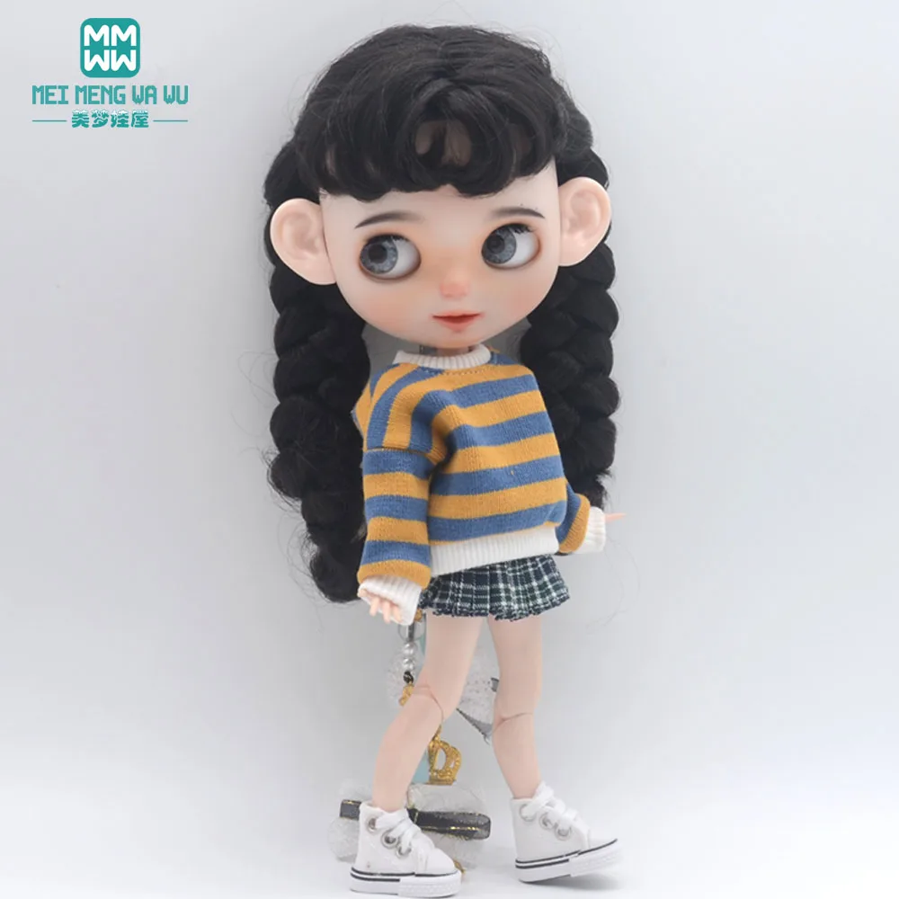Clothes for doll three piece fashion sweater set fits Blyth Azone OB22 OB24 doll accessories 2