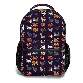 Warrior cats pattern 1 Printed Lightweight Casual Children's Youth Backpack Schoolbag  17inch 1