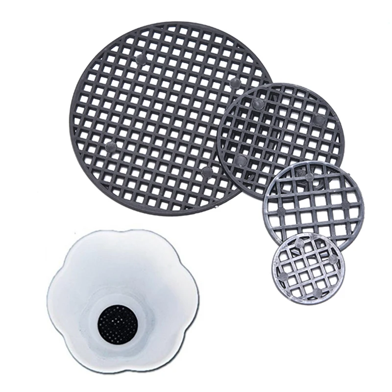 Flower Pot Mesh Pad 10pcs Round Flowerpot Mesh Pad Breathable Leakproof Bottom Grid Mat With Drainage Hole Protection Durable Bonsai Home