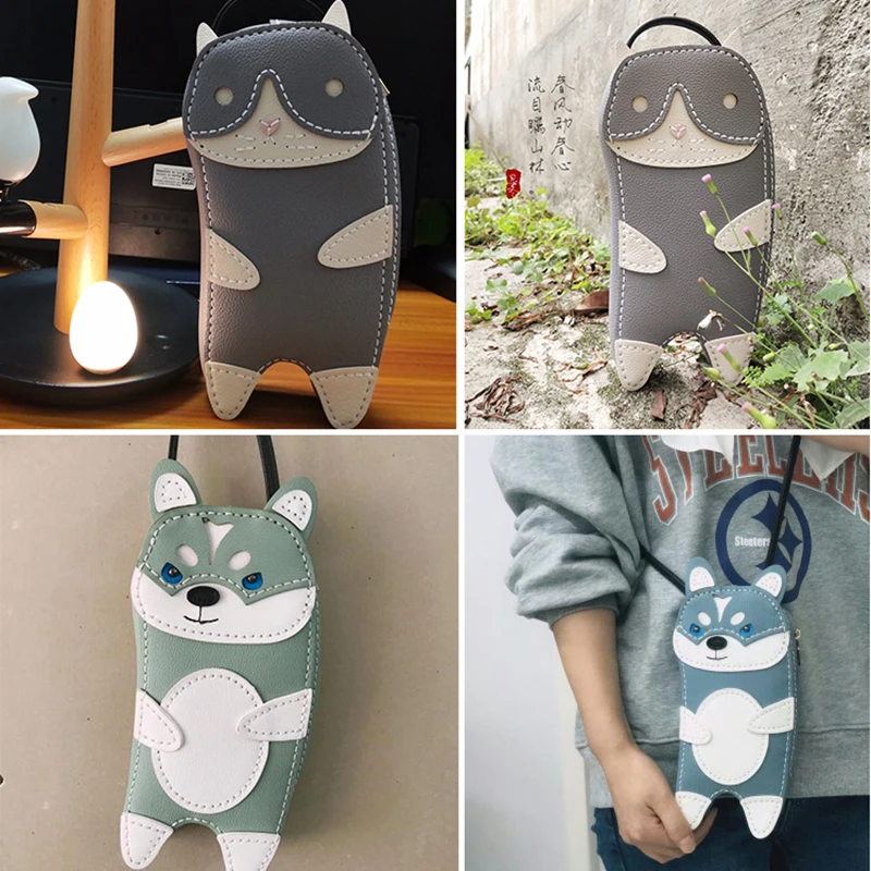 Leather Acrylic sewing pattern/template for Cute Mobile phone bag DIY handmade craft stencil 24*12*4cm