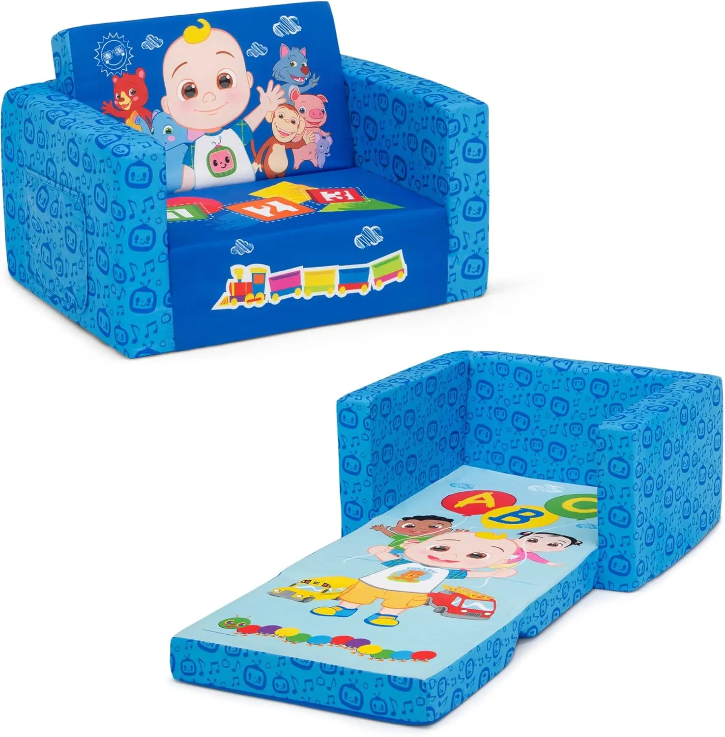 Flip-Out Chair - 2-in-1 Convertible Sofa to Lounger for Kids 2