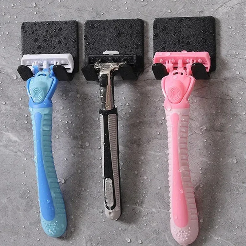 1/2/4pcs-Adhesive Razor Holder Wall Mounted Bathroom Shower