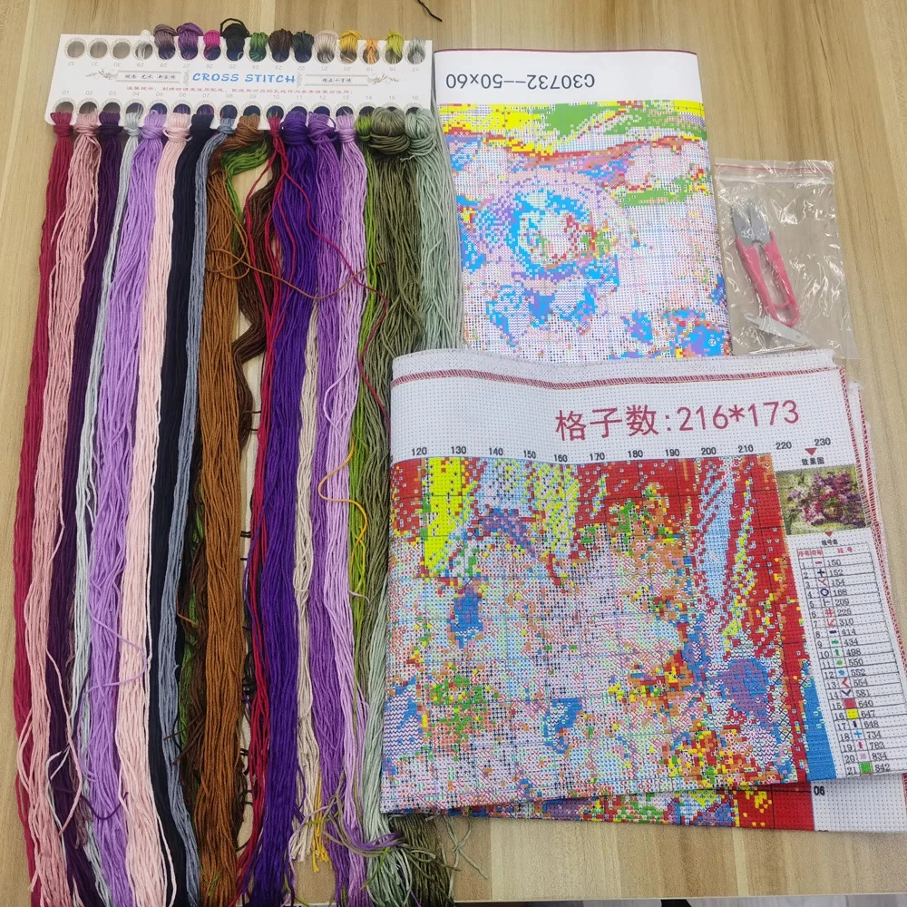 Photo Cross Stitch Embroidery Kits 11CT/14CT Cotton/silk Thread Painting DIY Needlework DMC Set Counted Printed on Canva embroidery thread cross stitch kit embroidery fabric embroidery stabilizer