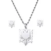 Albania Eagle Necklaces Earrings Sets Stainless Steel Jewelry Ethnic Women Girl 6