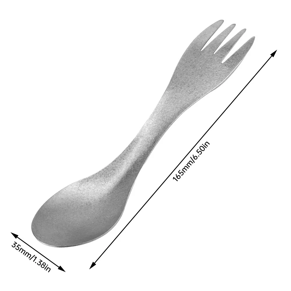 Pure Titanium Spork 2 in 1 Spoon Fork Ultralight Portable Tableware for Outdoor Camping Picnic Travel Eco-Friendly Flatware,camping cutlery,portable tableware,camping cookware,portable cutlery,titanium tableware