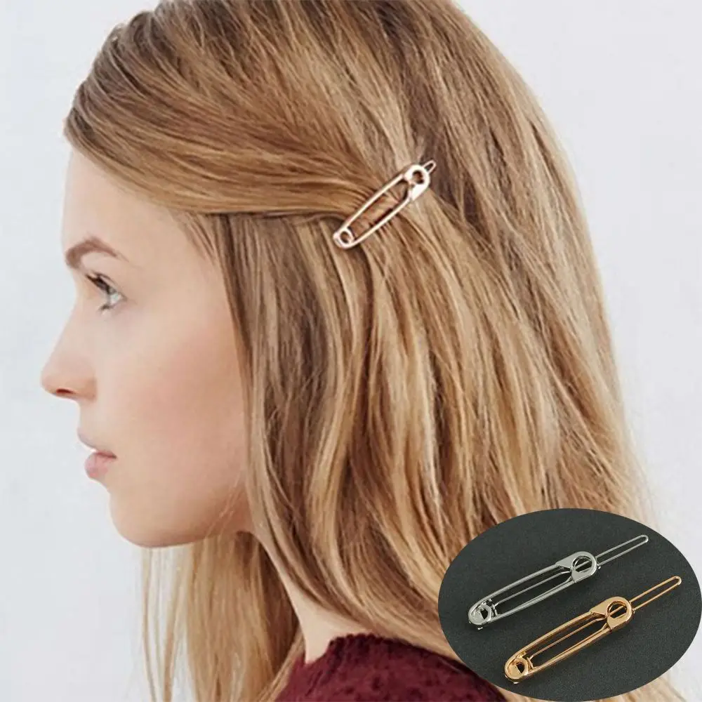 

Jewelry Gift Hair Accessories Gold Silver Headress Safety Pin Hairpins Hair Clips for Women Girls Hairpin Barrettes