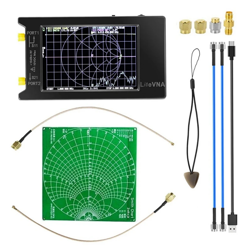 

Litevna-64 50Khz - 6.3Ghz Litevna 4 Inch Touch Screen Vector Network Analyzer HF VHF UHF Antenna Analyzer + RF Demo Kit