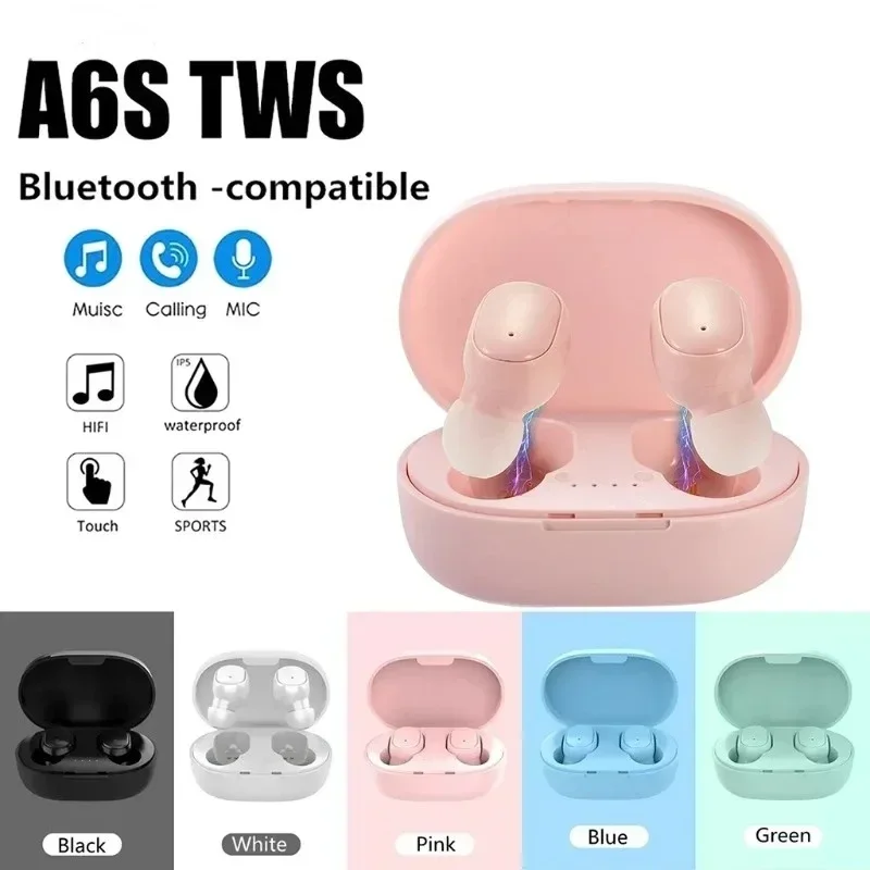 Tws A6S Auricolare Auricolari Wireless Cuffie Bluetooth Sport Stereo Fone Auricolari Bluetooth Per Xiaomi Huawei