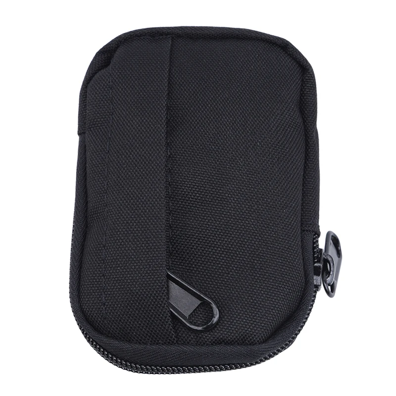Black Nylon Coin Case Headphone Bag Zipper Multiple Zippers Pouches Mini Key Pouch Pack Bags For Running Walking