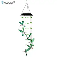 LED Solar Wind Bell Hummingbird Hanging Ornaments Outdoor Garden Wind Chime 2