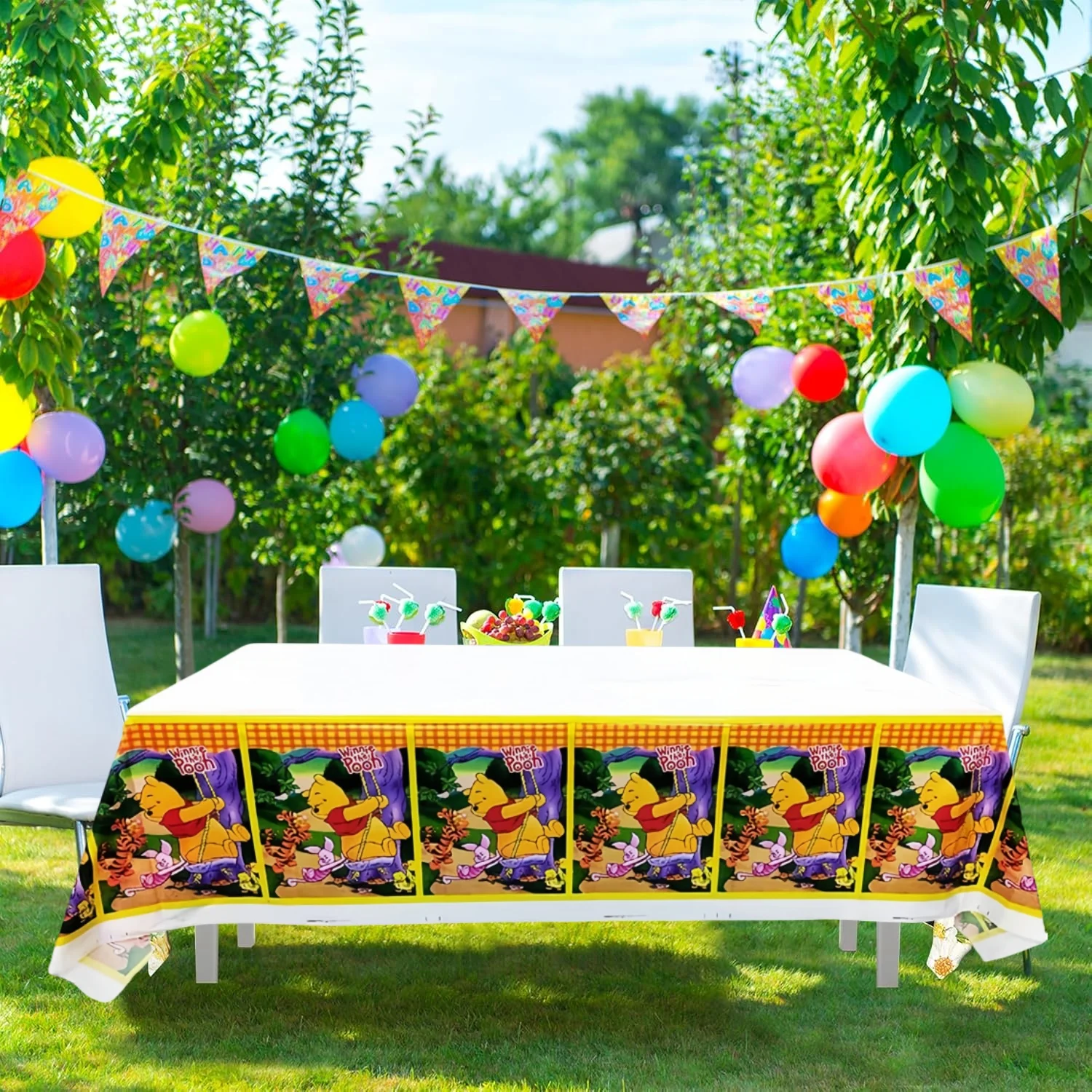 Disney Winnie the Pooh Tablecloth Disposable Tablecloth Birthday Party Supplies Party Supplies Birthday Tableware Set Baby Shower Kids Favor Party Decor