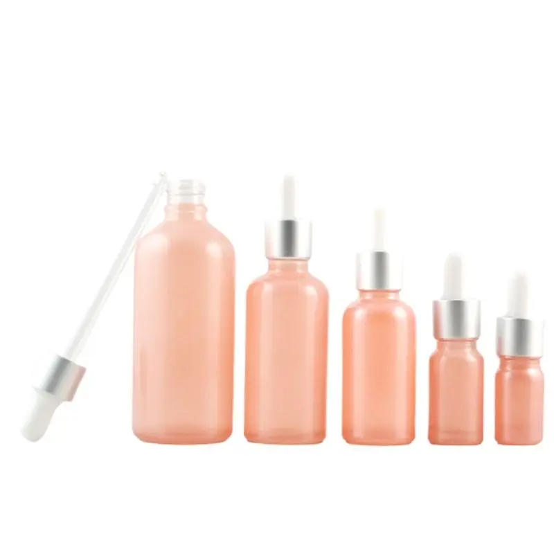 

15pcs Empty Dropper Bottle Portable Pink Essence Emulion Glass Pipette Essential Oil Vials 5ml 10ml 15ml 20ml 30ml 50ml 100ml