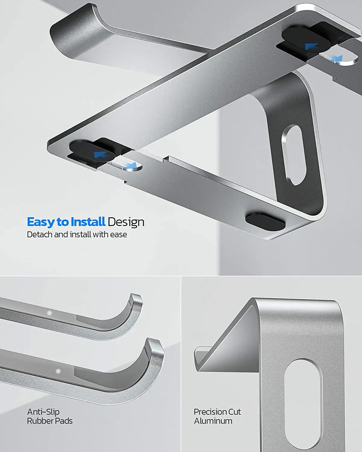 Laptop Stand Ergonomic Aluminum Detachable Riser Compatible with MacBook Air Pro laptop stand