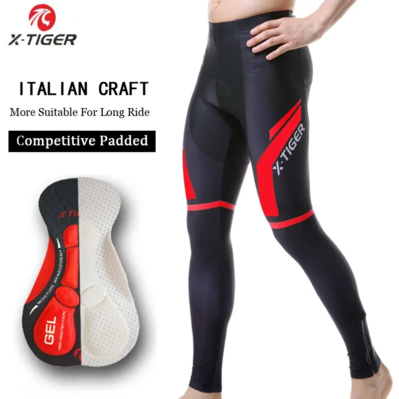 Cycling Pants X-TIGER Cycling Pants Spring Autumn Coolmax 5D Gel Pad 100% Lycra MTB