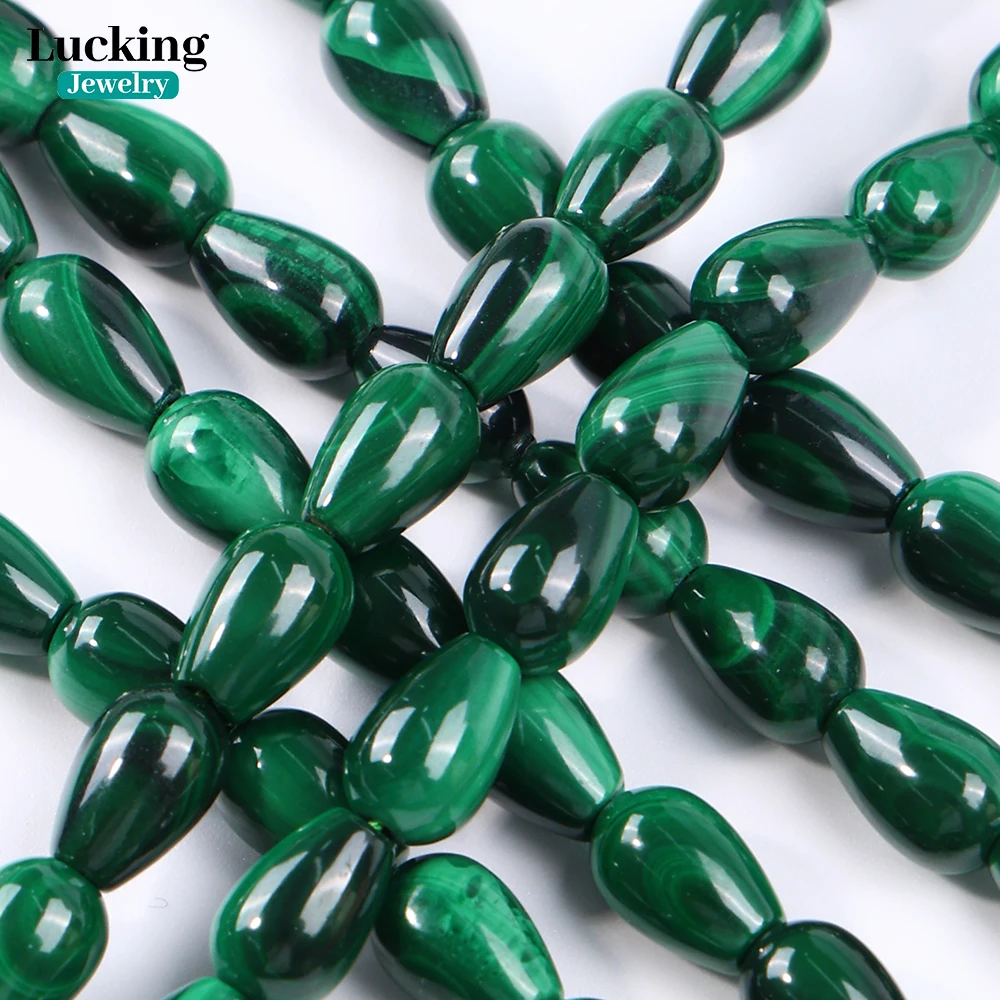 Natural Green Malachite 6*10mm Teardrop Beads - Healing Crystal for DIY Jewelry Making Earrings, Necklaces, Spiritual Protection 5