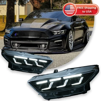 Car Headlights For Ford Mustang 2015-2022 LED Car Lamps Daytime Running Lights Dynamic Turn Signals Car Accessories