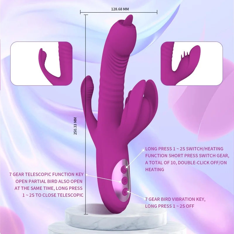 Swing Telescopic 10-Frequency Vibrator Clitoris Nipple Stimulator G-Point Massager Female Heating Masturbator Sex Toys 18+