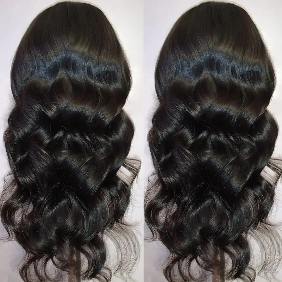 Nuove parrucche sintetiche anteriori in pizzo 13 * 4 dell'onda del corpo, parrucca anteriore in pizzo lungo senza colla con attaccatura dei capelli naturale pre pizzicata e capelli del bambino - immagine 3