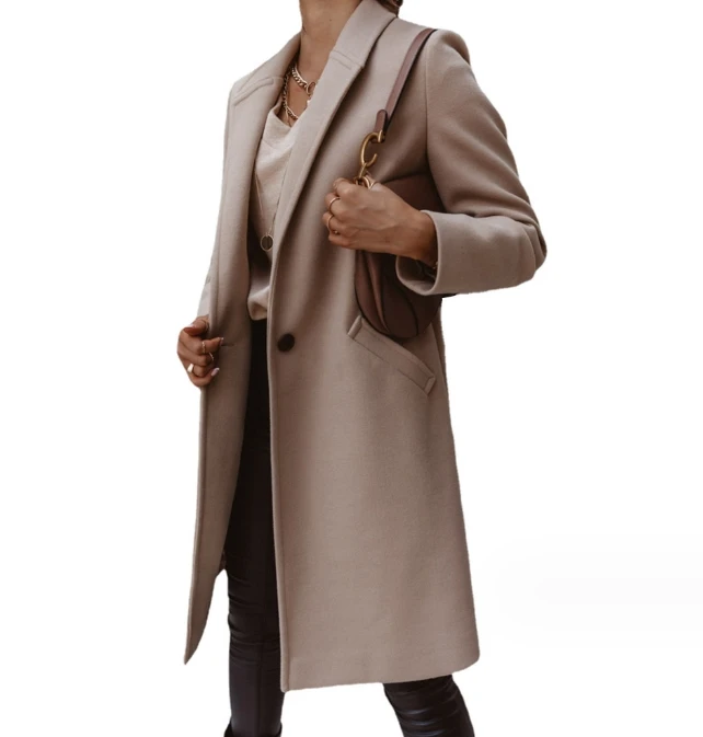 Рисунок 2 - Женское шерстяное пальто с отложным воротником